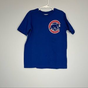 Majestic MLB Chicago Cubs Tshirt Youth Medium M 8-10 Blue Logo Bryant 17